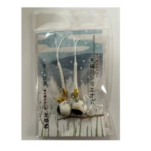 陶器　仲良しシマエナガペア根付