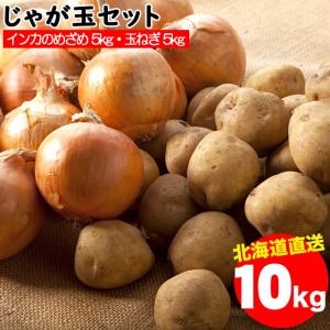 出荷開始中 越冬じゃがいも 送料無料 北海道産 じゃが玉セット インカのめざめ 5kg(Sサイズ以上)＆玉ねぎ 5kg(L〜L大)合計10kg / 10キロ 野菜セット｜hokkaido-gourmation