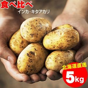 出荷開始中 越冬じゃがいも 送料無料 北海道産 じゃがいも食べ比べセット 5kg（キタアカリ3kg・インカのめざめ2kg） / 5キロ 食べくらべ セット｜hokkaido-gourmation