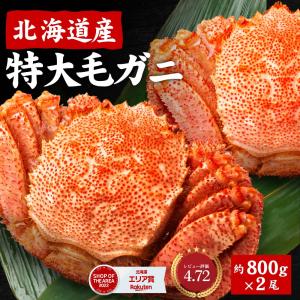 北海道産 毛蟹 毛ガニ 特大 毛がに 800g 2尾セット 送料無料 ボイル 海鮮グルメ お取り寄せ ギフト 母の日 プレゼント｜hokkaido-okada