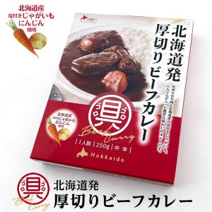 ベル食品 北海道発 厚切りビーフカレー 中辛 1人前 250g  お中元 2023 ギフト アウトドア キャンプ キャンプ飯 レトルトカレー ルーカレー