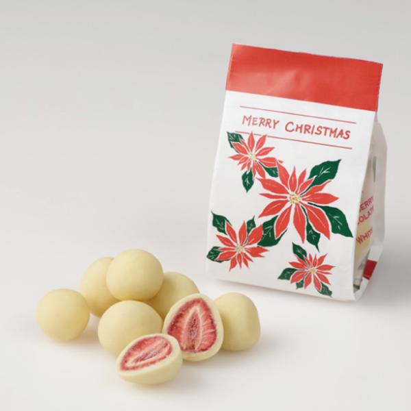 六花亭 クリスマス限定パッケージ ストロベリーチョコホワイト 袋入　ギフト プチギフト スイーツ お...