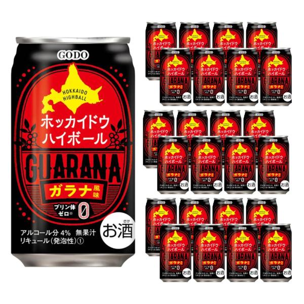 【ケース販売/送料込】合同酒精 ホッカイドウハイボール ガラナ風味 350ml×24缶セット(1ケー...