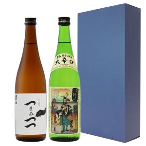 【送料込】ギフト青箱 お寿司に合う［つまみつつ 国芳乃名取酒］男山酒造 特別純米 720ml×2本 飲み比べセット 箱入 ラッピング可 北海道米 日本酒 グルメ お酒｜hokkaido-shinhakken