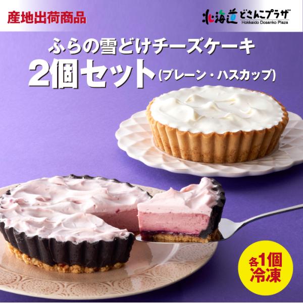 産地出荷 「ふらの雪どけチーズケーキ2個セット(プレーン・ハスカップ）」 冷凍 送料込 母の日