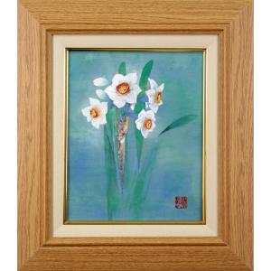 後藤順一 「 酔芙蓉 」 日本画 F6 ( 6号 ) 絵画 肉筆 真筆 手描き 花鳥