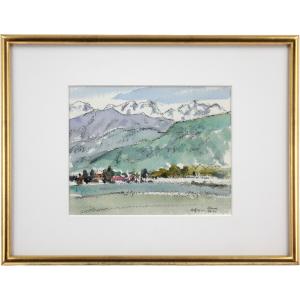 佐藤晋伍 「 金運大昇鯉 」 日本画 色紙絵 ( 木製額縁付き ) 絵画 風水