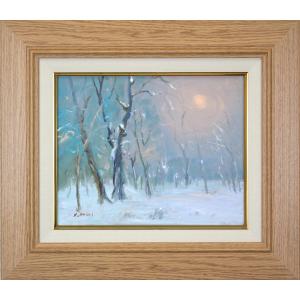 絵画 油絵 遠藤 勝 手書き油絵 湖面 穂高連峰 F10 : アートフジ - 通販