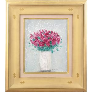 遠藤勝 『 バラ 』 油彩 油絵 真作 オリジナル 絵画 中古 : kousei
