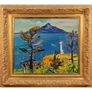 小田切 訓 「 聖ニコラスの塔 」 油絵 ・ 油彩画 F4 ( 4号