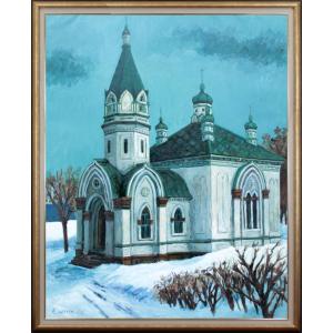 澤井 進 「 ハリストス正教会 」 油絵 油彩画 絵画 洋画 手描き