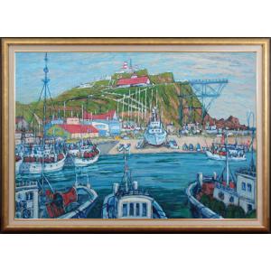 小松明 「積丹の冬」 油絵・油彩画 絵画 - 北海道画廊 : 北海道画廊
