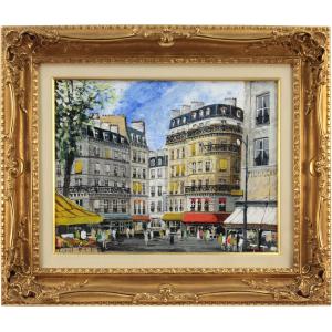 油絵 加藤芳雄 号4万8千円 『カッパ橋』 油彩画 絵画 風景画 全国送料