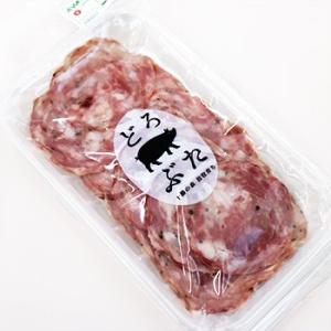 どろぶたクラコウサラミスライス 40g 北海道十勝 エルパソ豚牧場のブランド【どろぶた】 北海道 お土産 おみやげ 豚肉 ブラックペッパー｜hokkaidogb