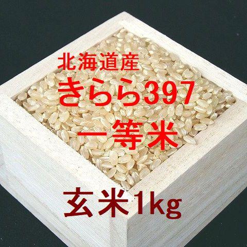 新米 北海道産 きらら397 一等米 玄米1kg （令和5年産）