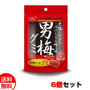 ノーベル 男梅グミ 6個セット 送料無料 メール便 お菓子 おやつ まとめ買い お中元 御中元 母の日 プレゼント｜hokkaiichibasapporo