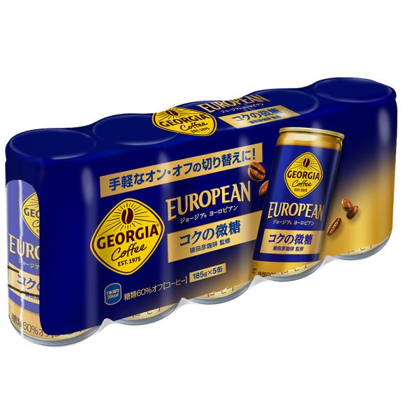 缶コーヒー 缶コーヒー 微糖 ジョージア ヨーロピアン コクの微糖 185g 缶 5缶パック×6個 ...