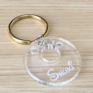 迷子札　サークル型/肉球デザイン/クリア/リング｜hokota