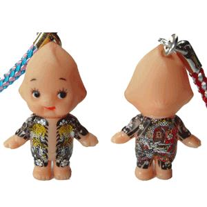 キユーピー 刺青キューピーストラップ/表鯉/裏不動明王 : 名入れ