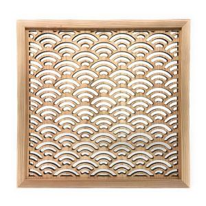 秋田杉内装材 組子調 和風 木製 麻の葉 : 名入れストラップの木札屋