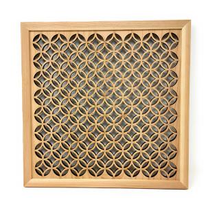 秋田杉内装材 組子調 和風 木製 麻の葉 : 名入れストラップの木札屋