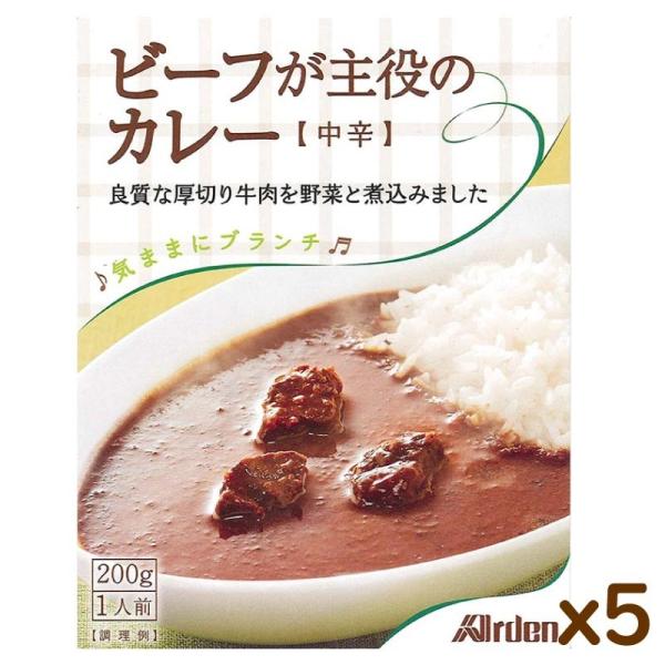 5個まとめ買い ビーフが主役のカレー レトルト 母の日 ビーフカレー 常温保存 中辛