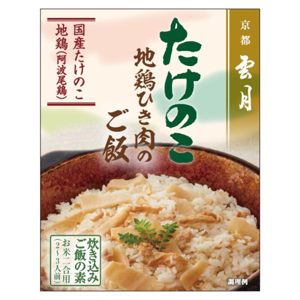 京都 雲月 たけのこ地鶏ひき肉のご飯 (炊き込みごはんの素 レトルト食品)(165g 2合用)