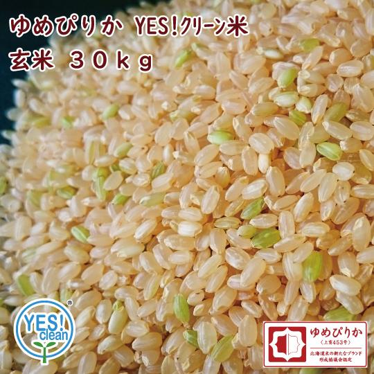 YES！clean 北海道産　ゆめぴりか　玄米 30kg　令和5年産　一等米　第一区分　品位検査済認...