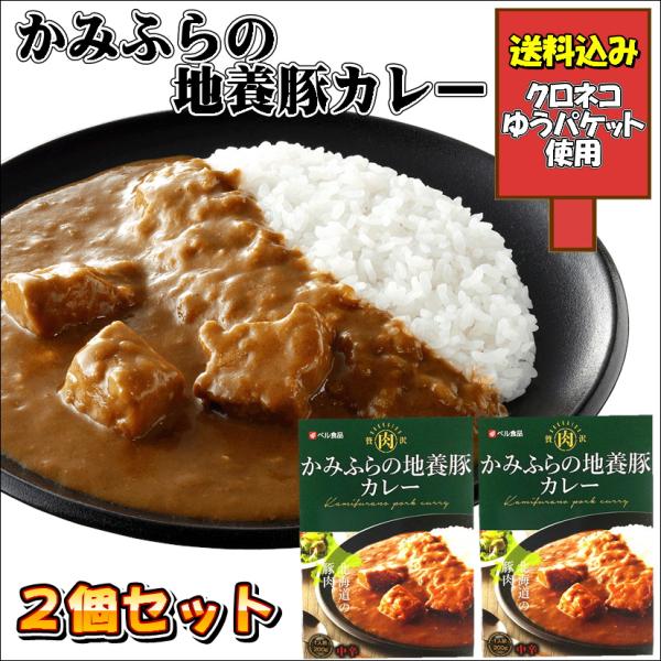 ゆうパケット送料込み かみふらの地養豚カレー ２個入り お試し セット 北海道 グルメ 食品 お土産...