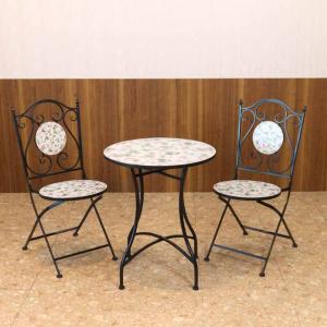 特別価格＞イタリア テーブルセット 海の魚 ガーデンテーブル チェア 3