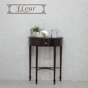 東海家具工業 コンソールテーブル 半円 アンティーク ホワイト 木製