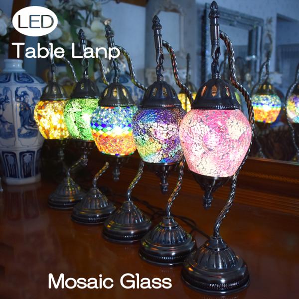 テーブルランプ テーブルライト トルコランプ モザイクガラス ハンギング ライト LED 照明
