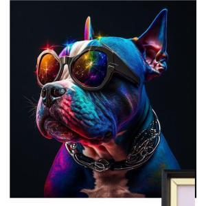 アートフレーム ネオンドッグ 犬 アウトロー クリスタル