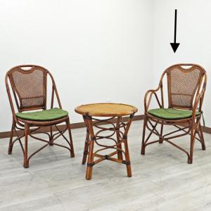 ラタン テーブル3点セット コンパクト テーブル チェア : インテリア