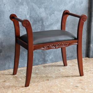 イタリア製 スツール グリーンストライプ 猫脚 木製 完成品 オットマン