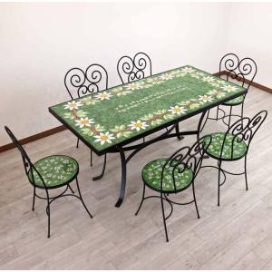 イタリア テーブルセット レモン ガーデンテーブル チェア 5点セット