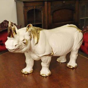 陶器 動物 ライオン 置物 イタリア製 AHURA 1424/OP プラチナ 陶器 動物 ライオン 置物 イタリア製 AHURA 1424/OP プラチナ