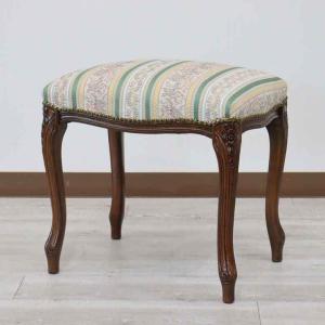 イタリア製 足置き フットスツール レッドモケット 猫脚 アンティーク