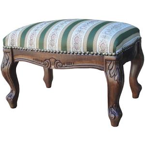 スツール おしゃれ いちご泥棒 木製 猫脚 イタリア 玄関 オットマン