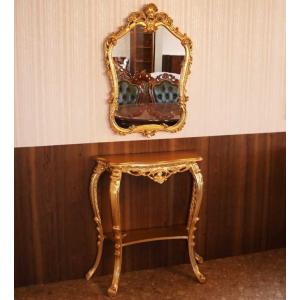 ロココ調 ミラー 鏡 Sサイズ 壁掛け 直輸入 姫家具 ロココ