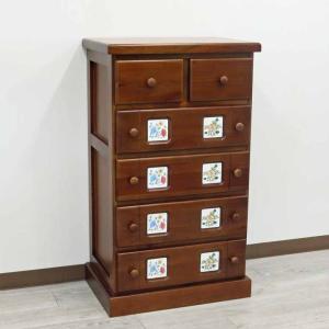 カントリー フラップデスク マホガニー タイル チェスト : インテリア