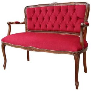 イタリア 二人がけソファー グリーン ストライプ ラブソファ 2P 2人