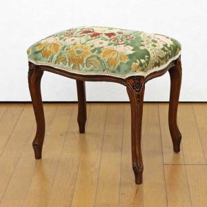 イタリア製 スツール ストライプ グリーン 猫脚 木製 完成品