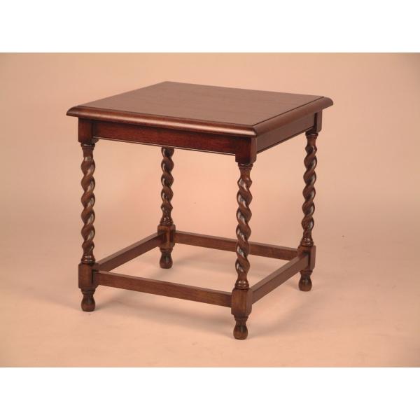 サイドテーブル ねじり脚 木製 オーク 茶 レトロ ローテーブル 102