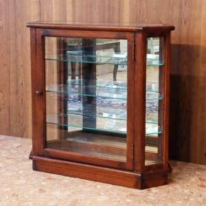 ショーケース キャビネット 木製 オーク 完成品 キュリオケース レトロ