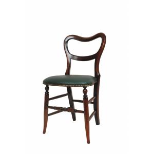 イタリア ダイニングチェア グリーン・本皮 木製 完成品 イス チェア