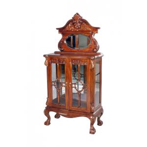 イタリア製 スツール レッドモケット 猫脚 赤 ベルベット 木製 完成品