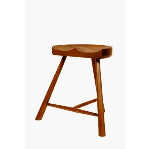 スツール 鞍型 オーク 木製 椅子 茶 レトロ チェア AC41