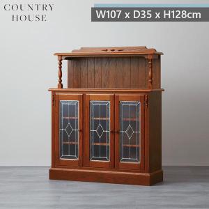 カントリーハウス 布張りスクリーン 3連 衝立 パーテーション 象嵌