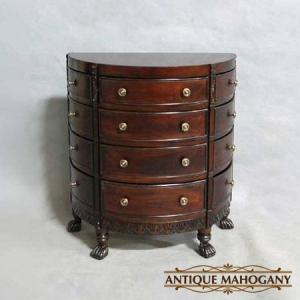 イタリア 5段 チェスト 茶 87cm 象嵌 ロココ調 家具 猫脚 完成品